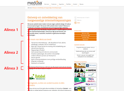 Websites worden gelezen in een F-vorm 